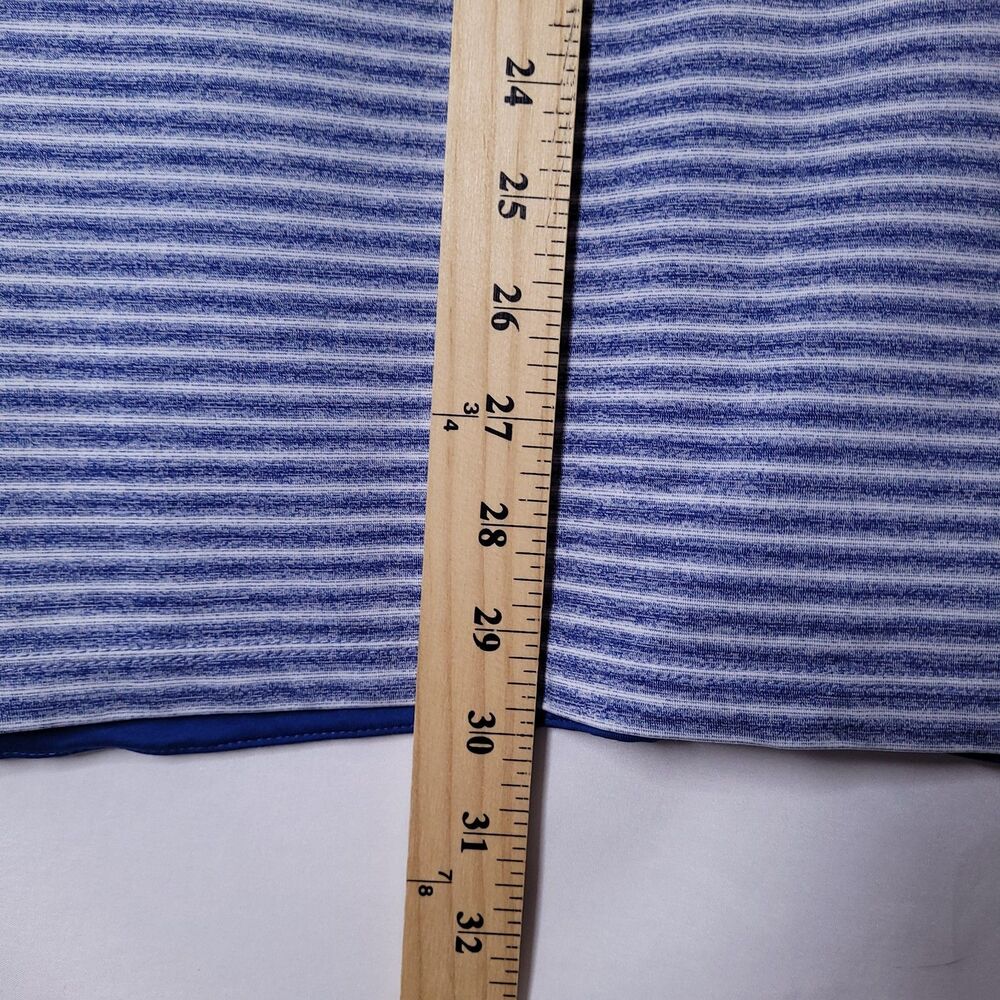 Nike Polo Shirt Mens Medium Striped Blue, White Dri Fit NBC Golf Tiger Woods - Picture 7 of 12